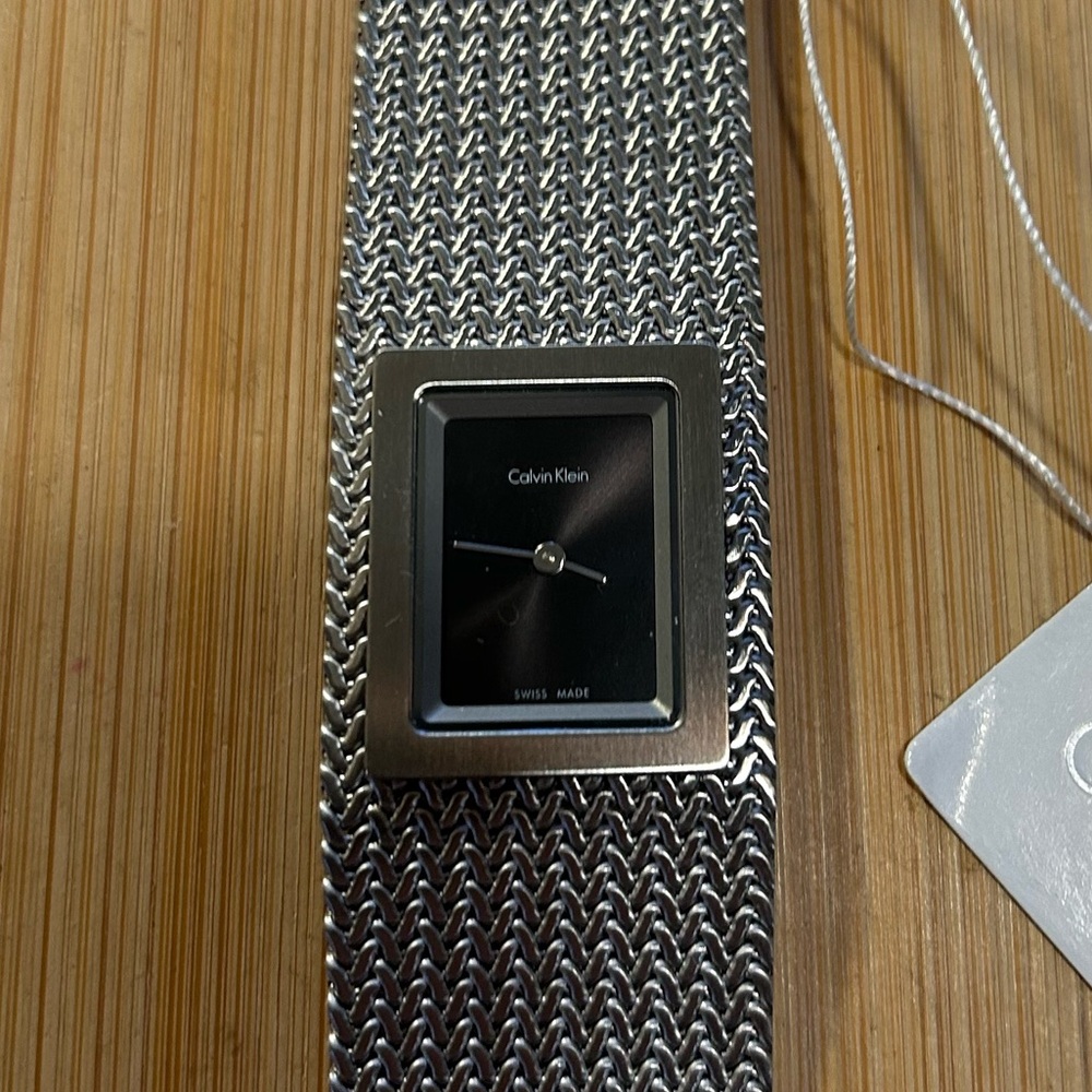 Calvin Kein Watch With 23mm x 27mm Black Face & Silver MeshBracelet